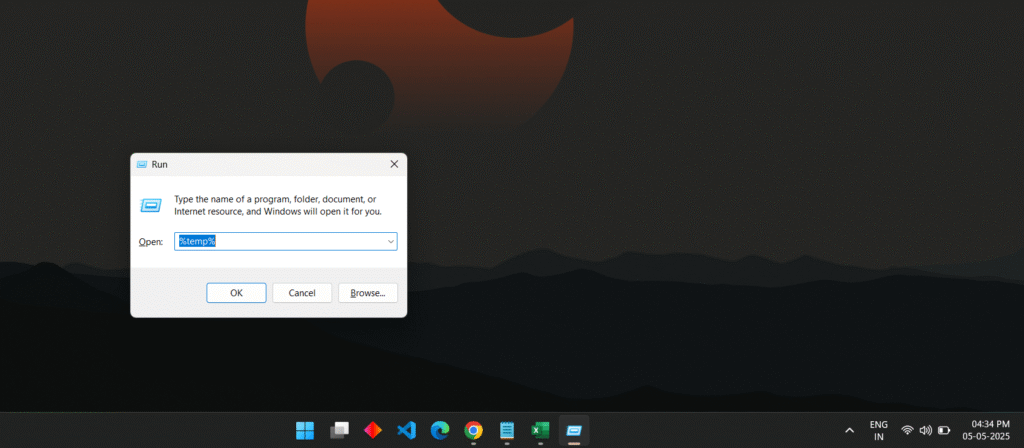 img showing to delete temp files