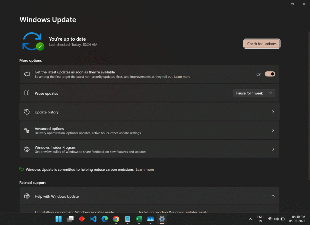 img showing for windows update